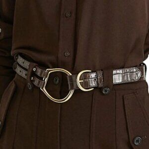 Lauren Ralph Lauren Brown Alligator-embossed Women's Belt. Size 2X.‎